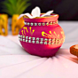 Santarms Small Clay Matki eco friendly mitti pot with mirror work best for festivals décor and gifting Made in India handmade and traditional