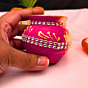 Santarms Small Clay Matki eco friendly mitti pot with mirror work best for festivals décor and gifting Made in India handmade and traditional