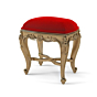 Hand Carved Teak Wood Stool (Golden Finish)