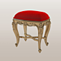Hand Carved Teak Wood Stool (Golden Finish)