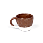 Terracotta Tea Cup- White & Brown