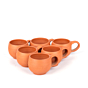 Terracotta Tea Cup Set of 6 Brown
