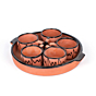 Terracotta Tea Cup Set with Tray | Set of 5