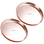 Stainless Steel & Copper Dinner Plate Thali | 12 Inches | Set of 2