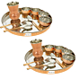 Handcrafted Copper Dinner Thali Set for 2
