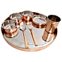 Stainless Steel Copperware Dinner Thali Set for 2