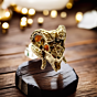  Handcrafted Gothic Brass Goat Skull Ring with Intricate Ram Horns and Star Symbol  Ring