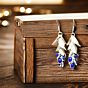 Blue  Silver Drop Earrings 