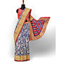 Handloom Printed Saree | Cotton Silk | Blue