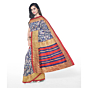 Handloom Printed Saree | Cotton Silk | Blue
