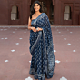 handblock-blue-indigo-artisanal-handmade-saree-blouse
