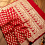 Pure Banarasi Handloom Katan Silk Saree | Red