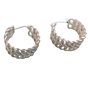 Twisted Chain Silver Hoop Earrings