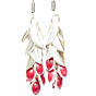 Silver Drop Earrings Maroon