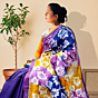 Hand Batik Malmal Cotton Saree | Multi Colour