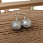 Hand-Polished Spiral Brass Silver-Plated Earrings
