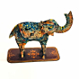 HAND-PAINTED METAL ELEPHANT FIGURINE
