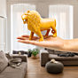Handcrafted Wooden Lion Statue | 5 Inches