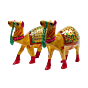 Meenakari Painted Wooden Camel Sculpture