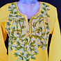 Women Embroidered Pure Cotton yellow Kurta  s size