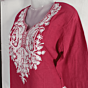 Women Embroidered Pure pink Cotton short Kurta
