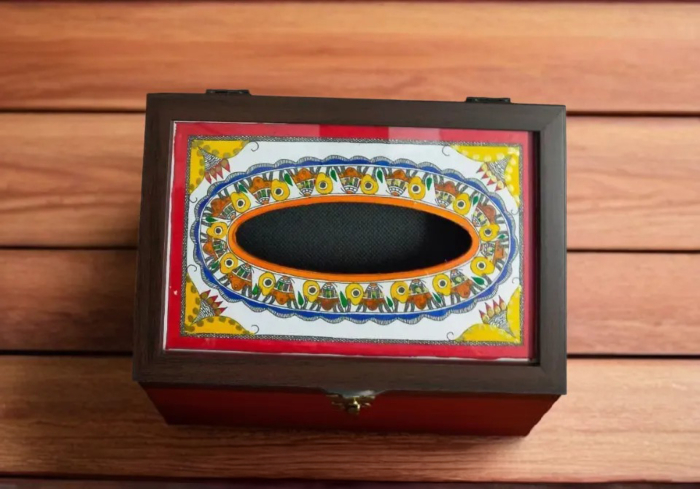 Decorative Madhubani Painting Tissue Holder