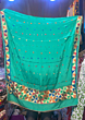 Pure Chinon Chiffon Base Hand Embroidered Phulkari Dupatta | Turquoise colour