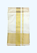 Sandal Color Dhothi with Big Diamond zari border 