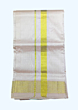 Peach Color Dhothi with Golden Zari border 