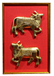 Brass Double Cow With Framed