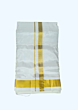 Art Silk Dhothi with Golden Zari Border | Cream | AS 4171