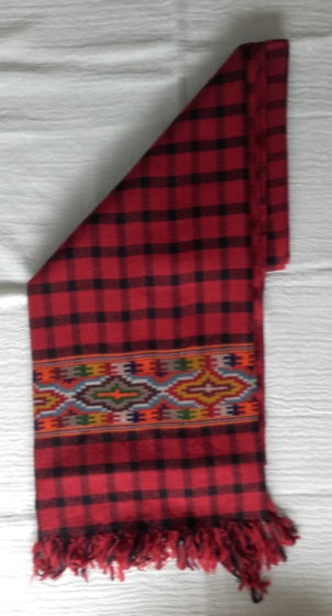 Black and Red check Kullu  shawl