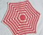 Hand-Crocheted Hexagonal Table Runner - Pink & White Granny Stitch