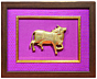 Brass Single Cow With Framed