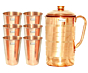 Prisha India Craft Pure Copper Jug And  Pure Copper Glass