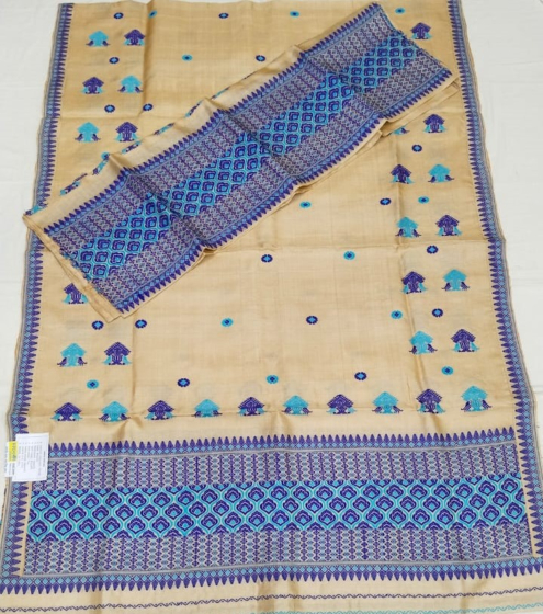 Mekhla Chadar With blouse piece 100% Pure Tussar Silk