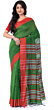 Handloom Pure Cotton Santipur Saree Online | Green & Red