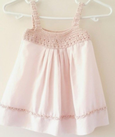Handmade Crocheted Pink Top for Girls | Size - M