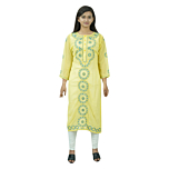 Yellow Georgette Chikankari Kurti 
