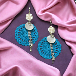 Crochet Shell Dangler Earrings | Firozi