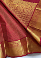 Handloom Kanchipuram Silk Saree | Rich Maroon