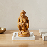 Handcrafted Terracotta Sculpture of Monkey and Baby