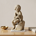 Handmade Baby & Bird Stone Sculpture