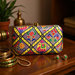 Block-Print Clutch for Women