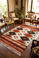 Handcrafted Classic Kilim Rug | Beige| 3x5 Feet