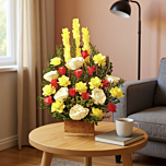 DRIED FLOWERS AND LEAVES BOUQUET