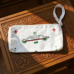 HAND EMBROIDERED  WHITE POUCH FOR LADIES