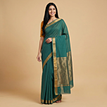 Handloom Mangalagiri Cotton Saree | Turquoise