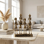 Handcrafted Dhokra Damar Tribal Procession Showpiece | 15x5x16 cm