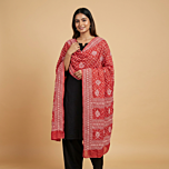 Handcrafted Bandhani Dupatta | Red
